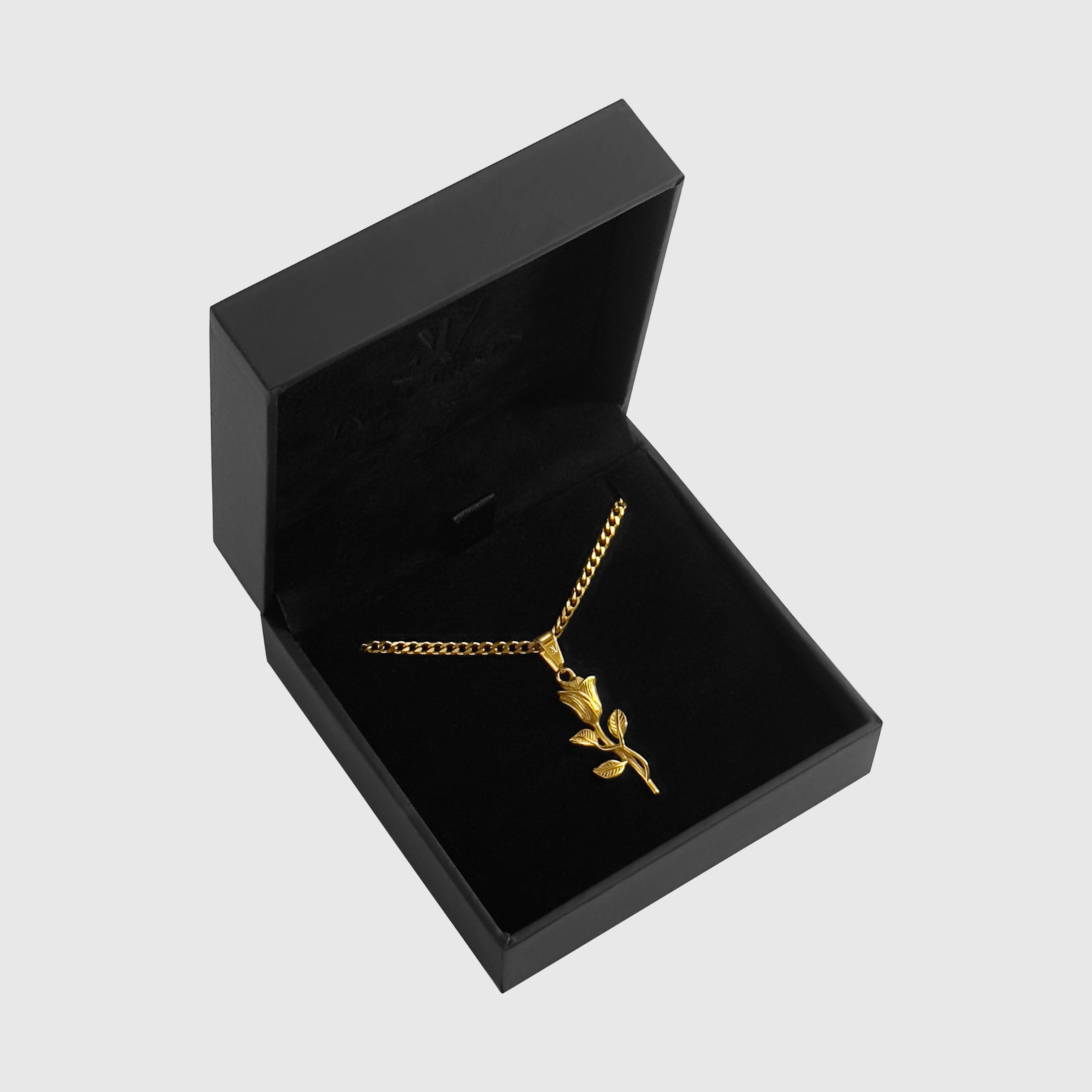 Rose Cuban Chain - Gold (4mm) Chain with Pendant JVILLION