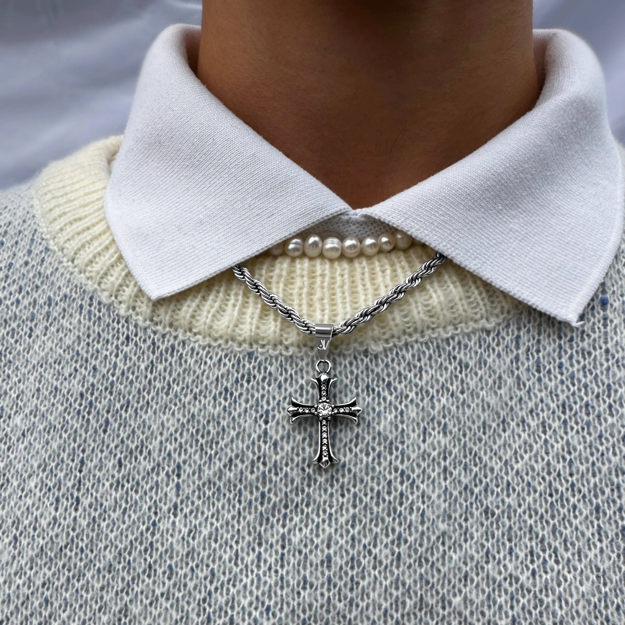 Shiny Cross Pendant - Silver - Pendant - Silver - JVillion®