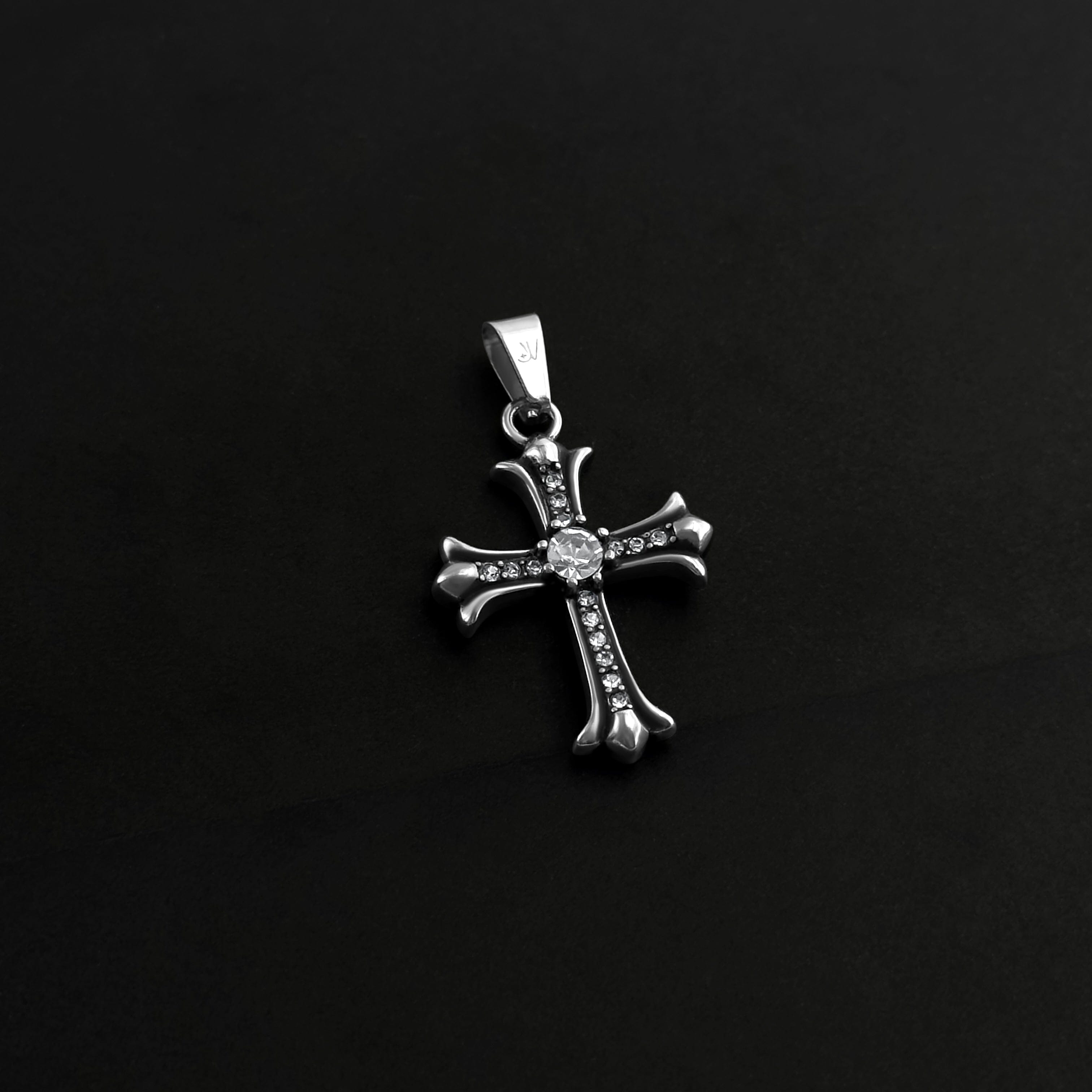 Shiny Cross Rope Chain - Silver (3mm) Chain with Pendant JVillion®