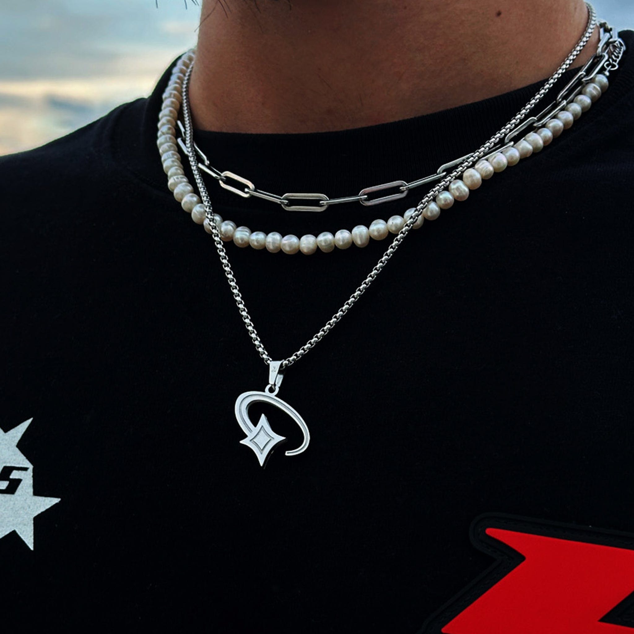 Shooting Star Box Chain - Silver (2,5mm) Chain with Pendant JVILLION