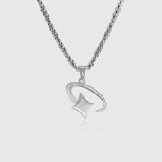 Silver shooting star pendant on 2.5mm box chain necklace, JVillion