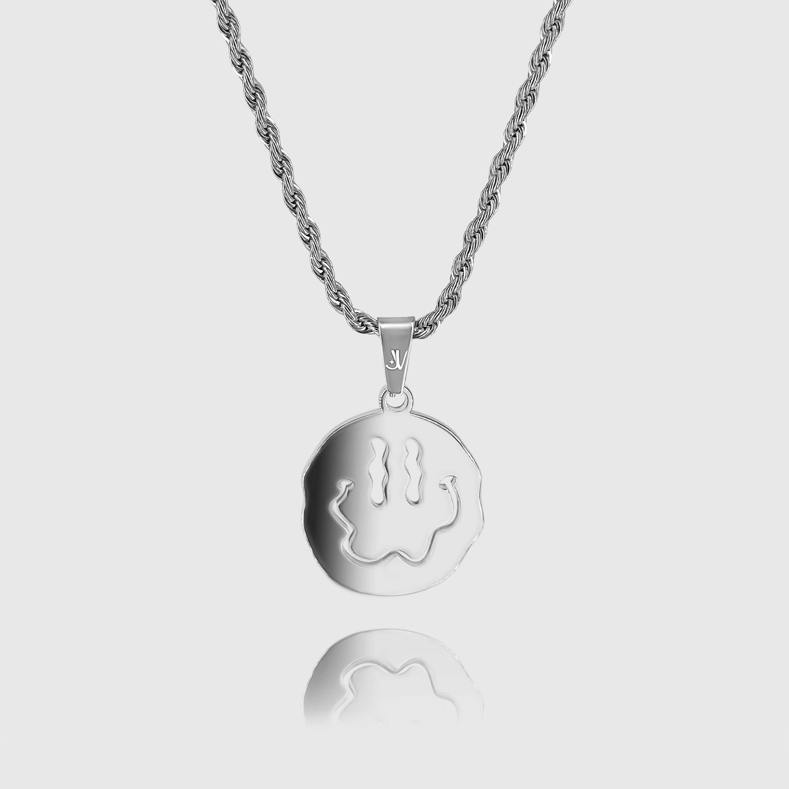 Smiley Rope Chain - Silver (3mm) Chain with Pendant JVILLION