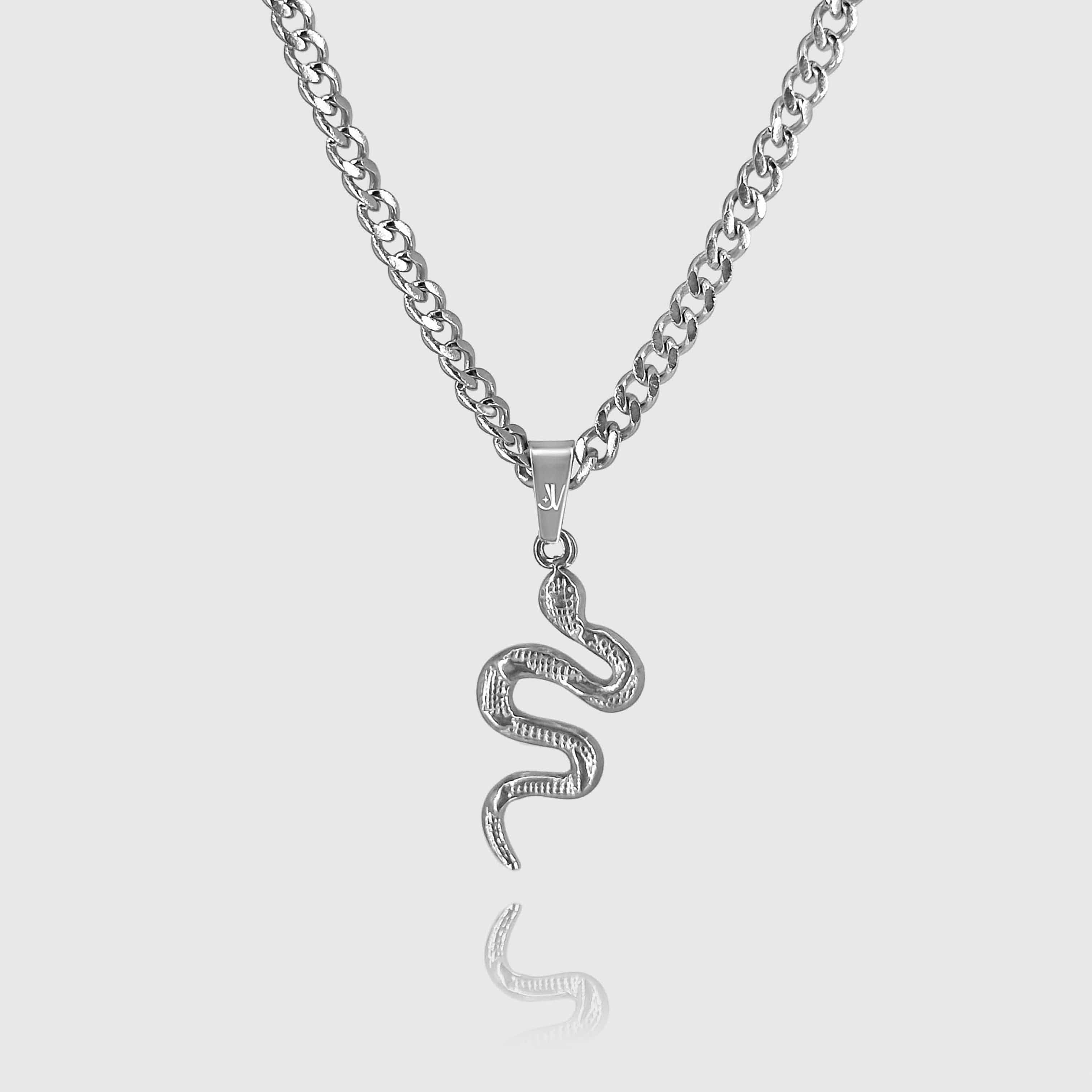 Viper Cuban Chain - Silver (4mm) Chain with Pendant JVILLION