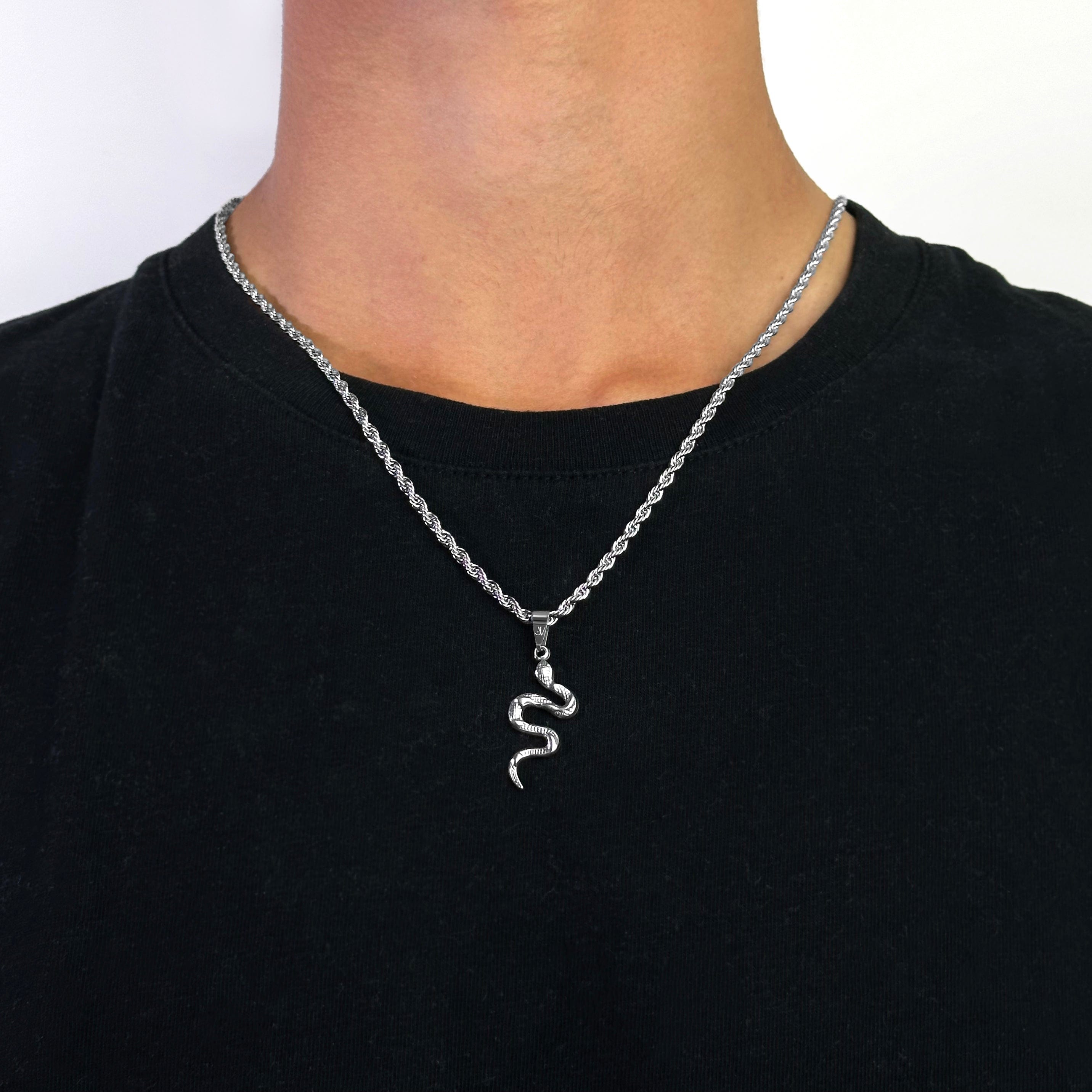 Viper Rope Chain - Silver (3mm) Chain with Pendant JVillion®