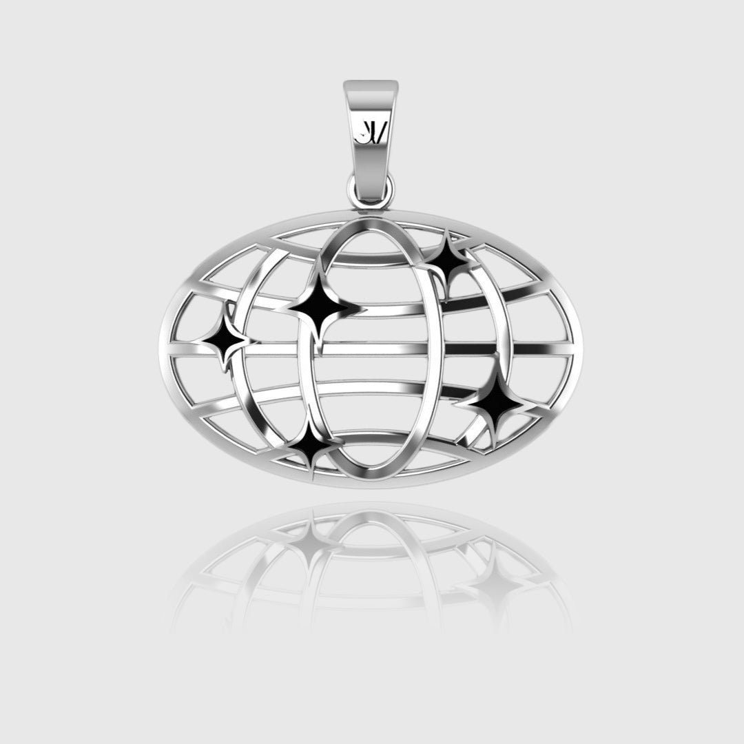 World Pendant Necklace in Stainless Steel – Product Showcase